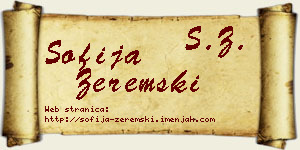 Sofija Zeremski vizit kartica